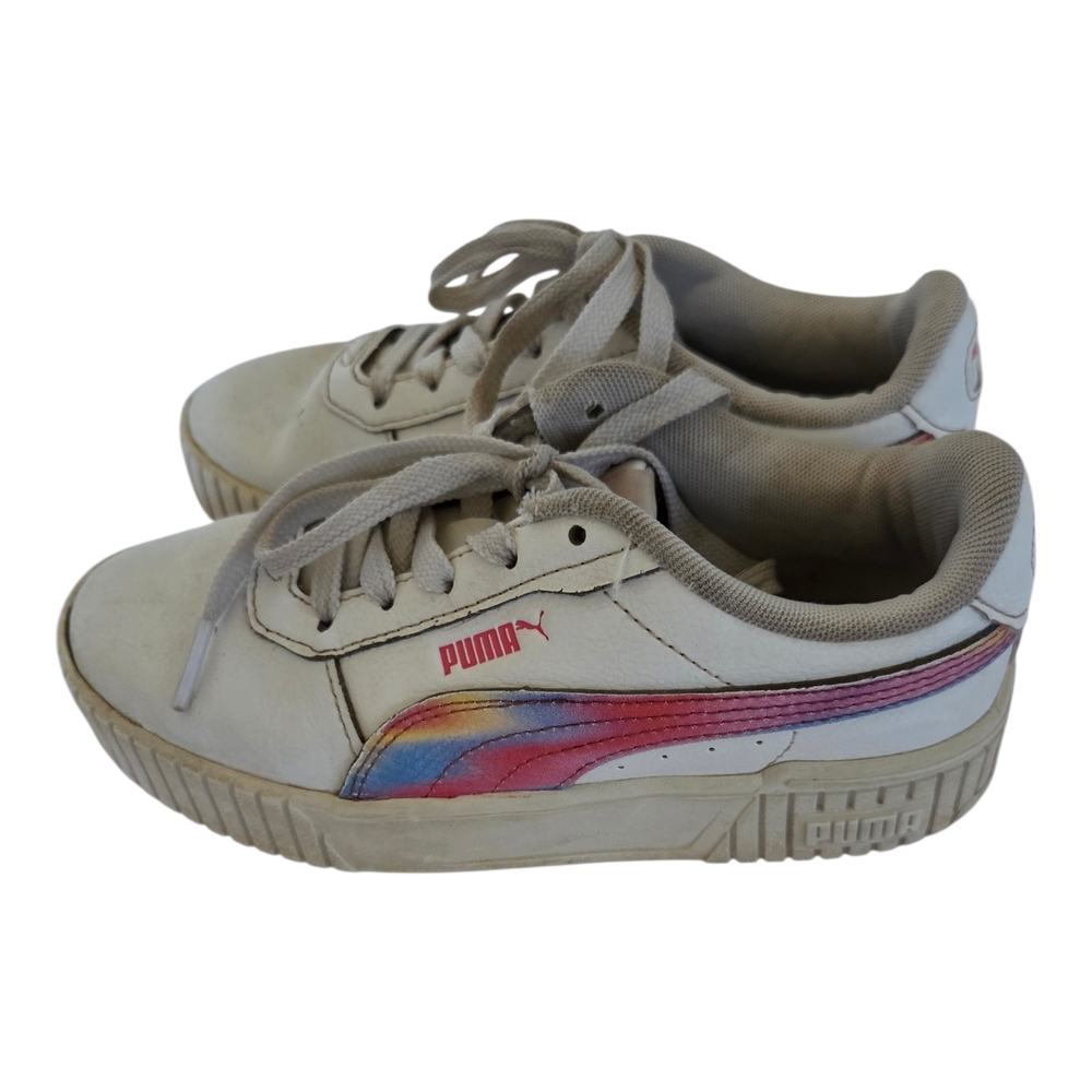 Puma White Sneakers with Multicolor Stripe